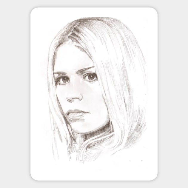 Billie Piper as Rose Sticker by Grant Hudson